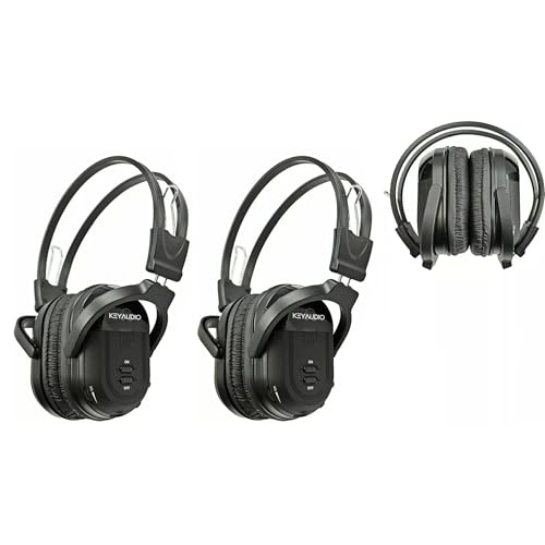 RP Accessories IR-601B Infrared Wireless Headphones, 2-Channel Folding Universal Rear Entertainment System IR Headphone for Car TV and DVD Player Audio, Set of 2