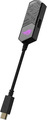 Miniatura 3 de ASUS ROG Clavis USB-C Gaming DAC (amplificador ESS 9281 Quad DAC, micrófono con cancelación de ruido AI, renderizado MQA, Aura Sync RGB, compatible