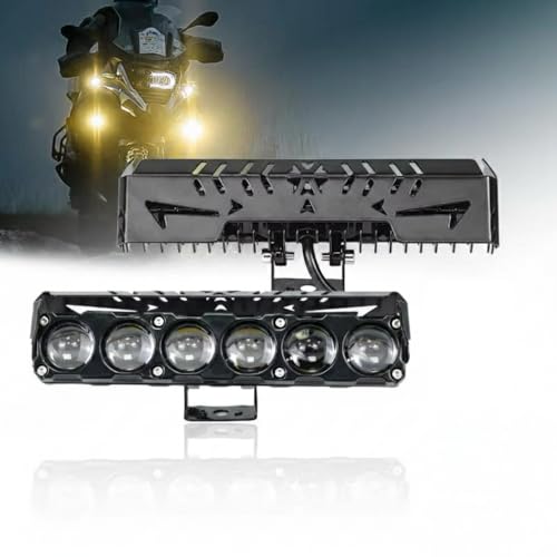 Image of AutoBizarre Car Motorcycle 12V Headlight Led Projector Lamp Dual Color Yellow White Fog Light Metal Body Spotlight Universal for All Bikes Cars SUVs etc. (6 LED, 1 Pc)