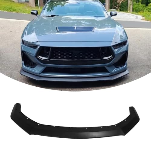 Jogon Front Lip Splitter Spoiler for Ford Mustang S650 GT Ecoboost 2024 2025, ABS Plastic Exterior Trim, 3PCS Chin Spoiler Splitter Diffuser Protector, Not for GT Performance Package and Dark Horse