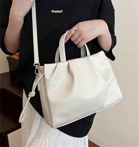 Women PU Leather Crossbody Bag Medium Hobo Tote Handbag Pleated Shoulder Purse Top Handle Satchel Zip Closure2