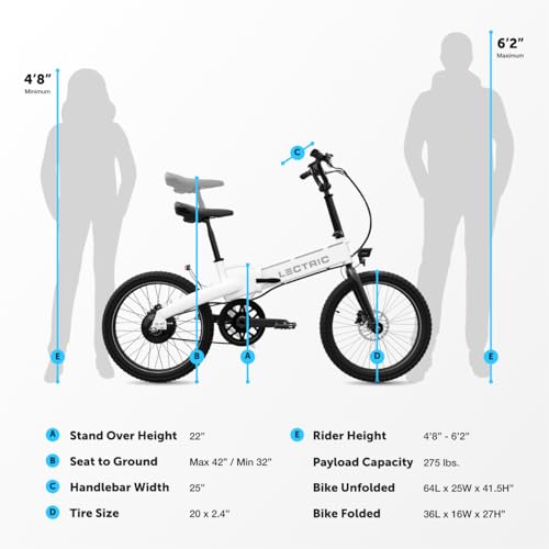 Image of LECTRIC XP Lite 2.0 Electric Bike | Adult Folding Bikes - Weighs Only 49lbs | 45 Mile Range w / 5 Pedal-Assist Levels | 20mph Top Speed - Class 1 and 2 eBike