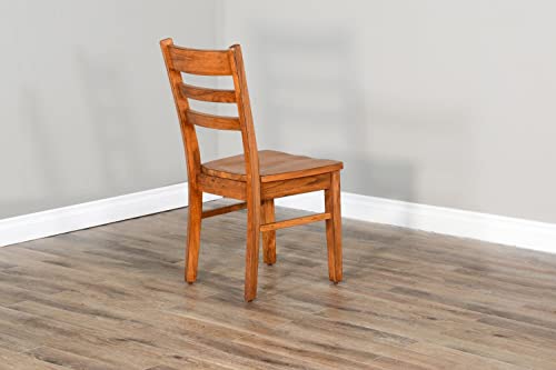 Sunny Designs Sedona 37" Ladderback Chair With Wood Seat In Rustic Oak #TOP5