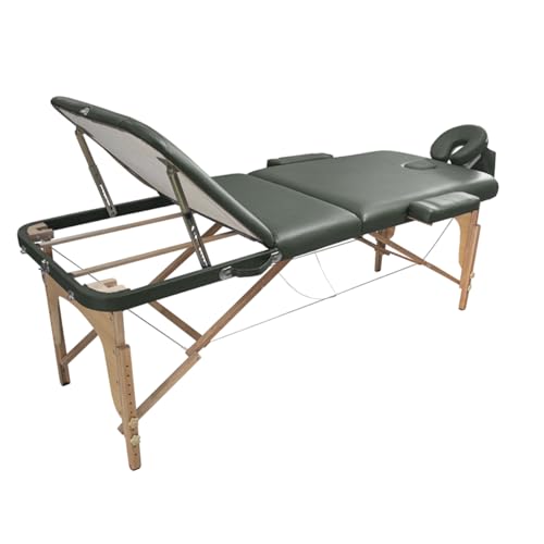 Maca Dobrável Madeira 350kg Estética Massagem Portátil Cor Verde Escuro - Gold - Modelo 3 Seções 1,9
