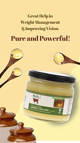 Farm Naturelle -A2 Cow Ghee Frgrass Fed Desi Sahiwal Cow's Milk Made Frcurd By Vedic Bilona Method-Golden Grainy & Aromatic Glass Jar -1000Ml #TOP6