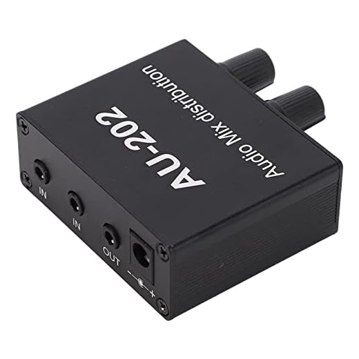 Mixer de Distribuição Estéreo, Plug and Play 100‑240V Mini Mixer de Áudio Liga de Alumínio Menos Interferência Interface de 3,5mm com Adaptador para Equipamentos de Som(#1)