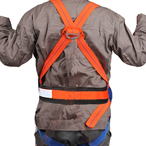 Full Body Safety Harness Tool Fall Protection，Osha/Ansi Compliant,Astm F1774Certified | Internal Shock Absorbing Lanyard（Orange） #TOP6