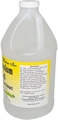 Health and Wisdom Pure Magnesium Gel with Seaweed Extract - Topical Muscle & Joint Relief- Natural and Pure Skin & Scalp Moisturizing - Enhanced Absorption - 64 Fl oz