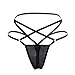 Women's Black Charming Thong Lingerie Lace G-String T-Back Panties Strappy Body Harness Panties (C-Black, Medium)