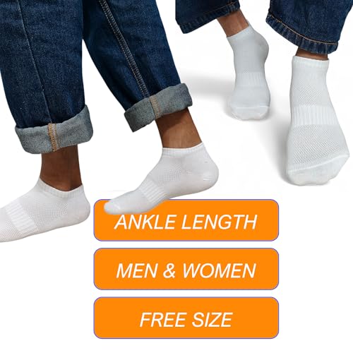 Image of Ankle Length Socks For Men And Women Multicoloured Cotton Socks - Free Size pack of 4