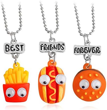 LLYANZ 2 Pieces/Set of Mini Biscuits and Coffee Pendant Necklace Cookies Milk BFF Gift Food Friendship Jewelry image 3
