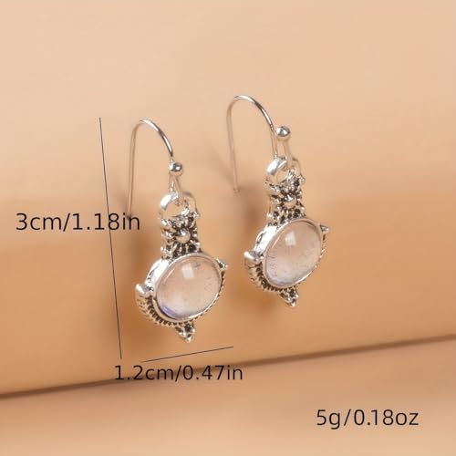 Luxurious Vintage Moonstone Statement Long Drop Dangle Earrings - Drop Dangle Jewelry for Wedding Party, Gift Idea, Durable, Shining, Elegant, and Sophisticated Accessories3
