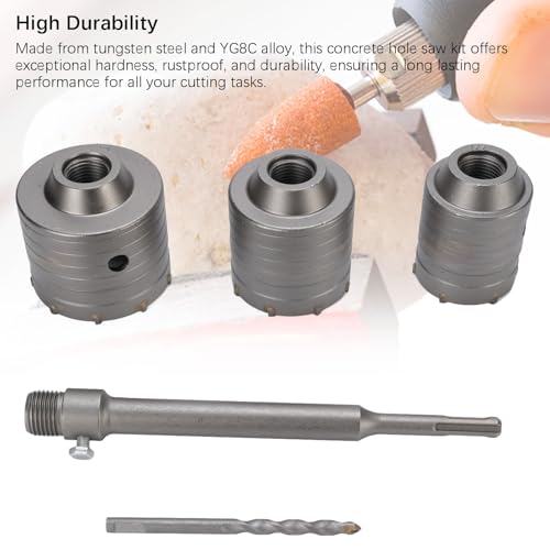 Kit de brocas para concreto 55, 65 y 75 mm acero tungsteno miniatura 7