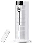 Air Cooler, 1000ML Portable Air Conditioner with 3 Wind Speeds, LED Display Screen and Remote Control, 90°Oscillation Tower Fan Silent Evaporative Cooler Portable Air Coolers for Home Office (White)
