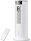 Air Cooler, 1000ML Portable Air Conditioner with 3 Wind Speeds, LED Display Screen and Remote Control, 90°Oscillation Tower Fan Silent Evaporative Cooler Portable Air Coolers for Home Office (White)