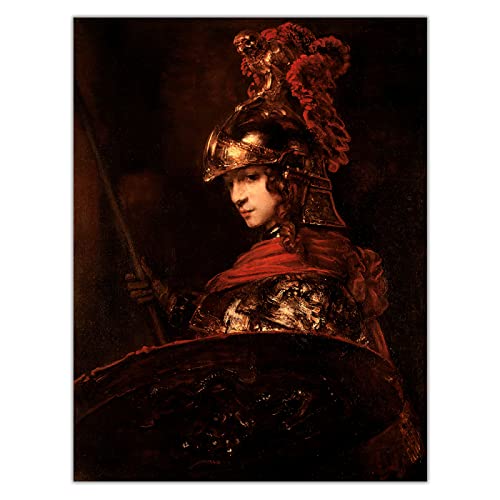 Poster & Kunstdrucke Rembrandt-Poster《Pallas Athena》Abstrakte Leinwandmalerei Figuren Wandkunst Rembrandt-Bild Für Bürodekoration 30x40cm x1 Rahmenlos Cover