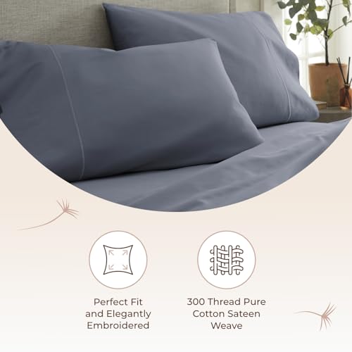 Image of 100% Organic Cotton Pillow Cases Standard Size Set of 2-100% Cotton Pillowcases GOTS Certified 300 Thread Count - Naturally Cooling Comfortable Breathable & Soft Pillow Cases (Mineral, Standard)