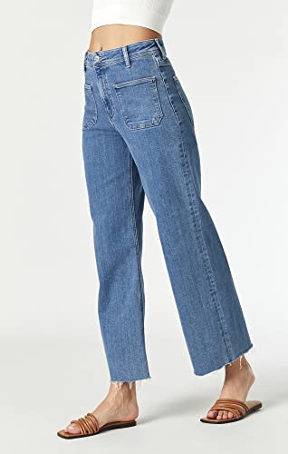 Mavi Women's Paloma Marine Pocket High Rise Wide Leg Jeans, Mid Blue Organic Blue, 29 X 29 #TOP2
