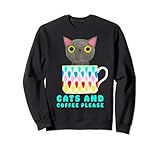 Esta camisa de gatos y café es un regalo de arte genial para personas de cualquier edad que disfrutan de coloridas camisetas vintage. Este diseño artístico te infundirá vibraciones positivas. ¿Te encanta el arte de leche de fresa? Regalo perfecto. Día de la MadDía del Padre. Graduación. Cumpleaños.