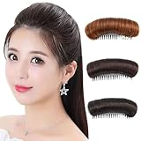 3 Pcs Invisible Fluffy Hair Pad 3 Colors Up Hair Volume Base Fluffy Pad for Women Girls Natural Black, Dark Brown, Light Brown Styling Invisible Clips Accessories