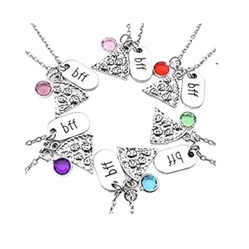 OUTLETISSIMO® SET 6 COLLANE Ciondolo in cristallo 6 pezzi colori BFF Best Friend Friends ET96