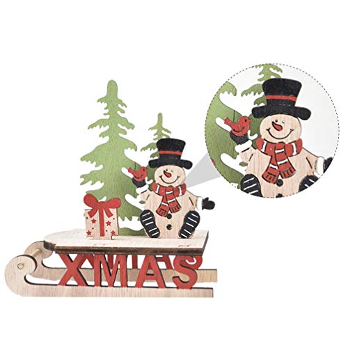 BESTOYARD 3 peças de ornamentos de trenó de Natal de madeira trem de Natal ornamentos de mesa para c