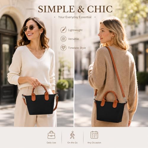 Bolso Tote de nylon para mujer, resistente al agua miniatura 7