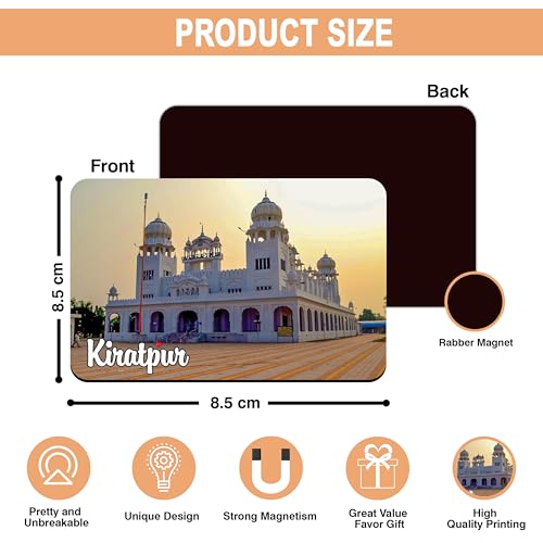 Image of Elegant Fridge Magnet with Themes |Rectangular Size Refrigerator Magnet with Magnetic Rubber Back | Pack of 1, 8.6cm X 5.4cm (Kiratpur)