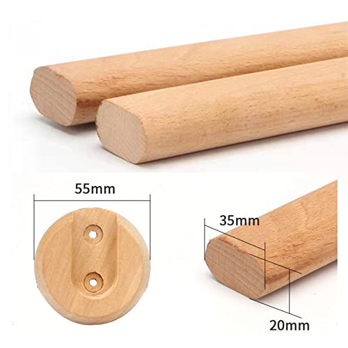 Tringle de garde-robe en bois noble poli, support de vêtements d'exception pour dressing