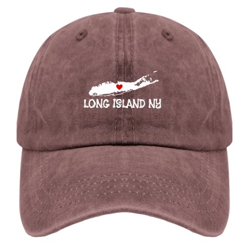 Xinme Long Island Dad Hat Women Wine Red