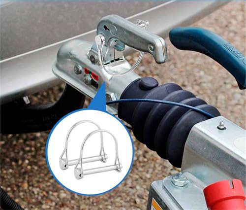 2 Stücke D-Förmiger Sicherungsstift, Edelstahl Zapfwelle Sicherheitssperrstift Anhängerkupplungsstifte, Yoke-End Arch Wire Lock Pin, Für Lkw, Boot, Garten Und Bauernhof (4.8 * 50mm)