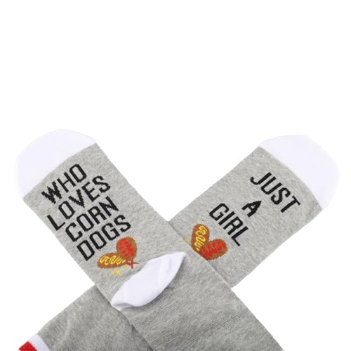 G2TUP 2 Pair Corn Dog Lover Gift Who Loves Corn Dogs Socks Corndog Socks Hot Dog Lover Gift Foodie Gifts4