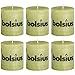Produktbild 6x Bolsius Rustik Stumpenkerze Ø 6,8 cm x 8 cm pastell grün