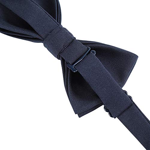 WELROG Klassische gebundene Fliege Kids & Men’Formal Solid Tuxedo Gabardine Einstellbare Fliege Krawatte für Erwachsene & Kinder für Hochzeitsfeier Ausgefallene Plain Bowties (Navy blau)