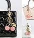 LICZINOIZO Adorable Cherry Keychain for Purses-Cute Leather Bag Charm for Women, Fashion Keyring Accessory for Handbags, Car Keys & More (pink)