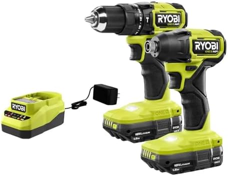 RYOBI 18V ONE+ HP Compact Brushless 2-Tool Combo Kit Drill Impact...