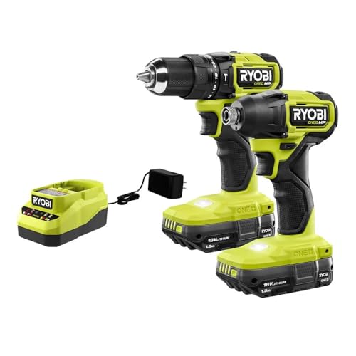 RYOBI 18V ONE+ HP Compact Brushless 2-Tool Combo Kit Drill Impact Driver & Batteries