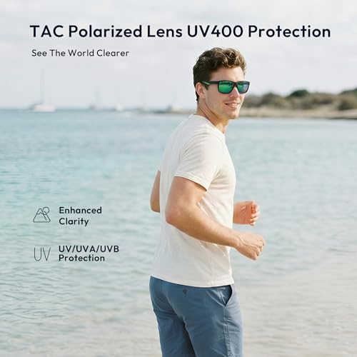 Image of ZENOTTIC Sports Polarized Sunglasses Men: UV400 Flexible Unbreakable Frame