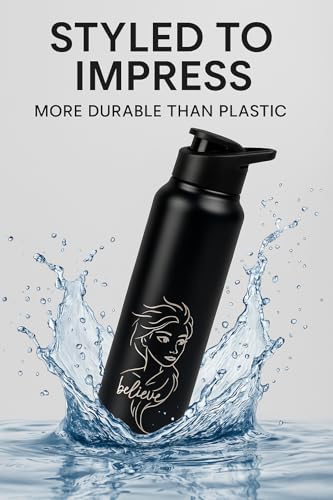 Image of SKI Sprint Stainless Steel Sipper Water Bottle with Laser Print, for School, Office, Gym, Home, Travel | AdultS &Teens | 950 ML, Leakproof, Rust free | Character Merchandise FROZEN