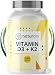 Produktbild naturally Vitamin D3 K2 Tabletten [180 Stück]  hochdosiert, 5000 I.E. Vitamin D pro Tablette, vegan, ohne Zusätze,