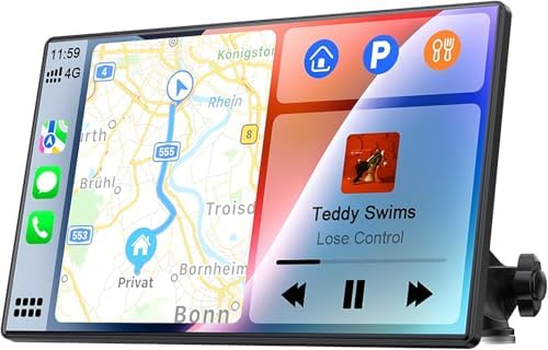 Portable Wireless Apple Carplay Android Auto Screen for Car,9 Inch Touch Screen Car Radio with Bluetooth,Voice Control,Car Paly for All Vehicle
