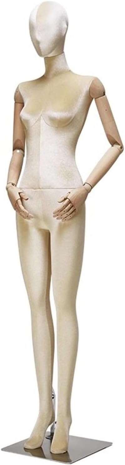 CONGRUI 72 83 Inch High Body Retail Mannequins Fiberglass Velvet Torso Suitable for Clothing Store Windows Shooting Props(Brown)