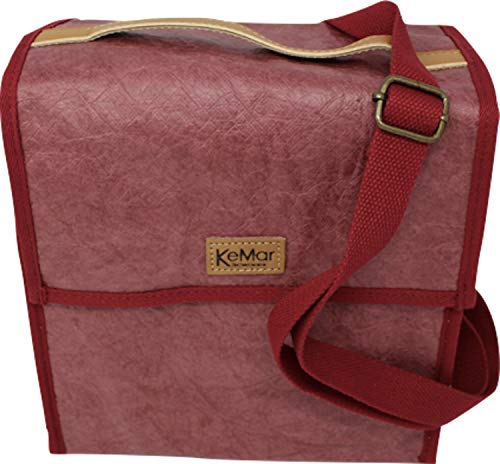 KeMar Kitchenware Lunchbox Tasche aus PE Papier | Kühltasche | Lunchtasche | Isoliertasche | Thermotasche | Bentobox Tasche | Kirsch Rot | Wasserabweisend | Vegan | Recycelt | Nachhaltig Cover