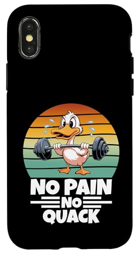 痛みはありませんquackいないおかしいアヒルフィットネスジム スマホケース iPhone X/XS 用