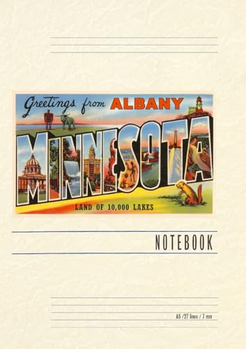 Vintage Lined Notebook Greetings from Albany, Minnesota