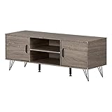 South Shore Evane Stand with Doors for TVs up to 55”, Oak Camel