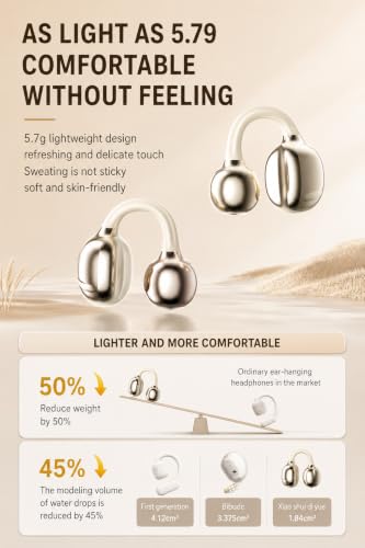 Image of S88 Open Ear Clip-On Earbuds with Battery Indicator Display OWS Wireless Earphones | Situational Awareness | 40 Hrs Playback | Bluetooth V5.4 | ENC Mic for Calls | 40Ms Low Latency Gaming. Beige