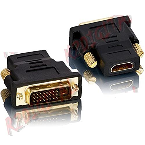 r2digital® CONVERTITORE ADATTATORE da DVI MASCHIO ad HDMI FEMMINA M/F GOLD BULK﻿ per PC TV MONITOR COMPUTER TELEVISORE etc.