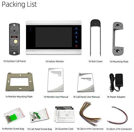 Packing list for JeaTone Video Doorbell Intercom System