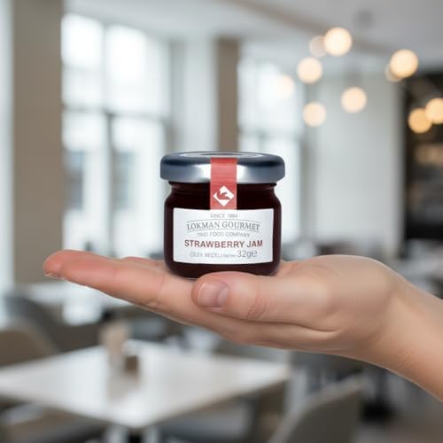 Lokman Gourmet Organik Çilek Reçeli, Cam Kavanoz, 32 gram, 50 Adet, Kahvaltılık, Doğal Lezzet, Katkısız - Görsel 5